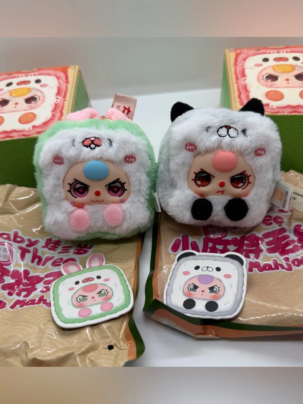 SECRET Baby Three Mahjong Plush Pendant With Special Eyes (1 Secret + Freebie)